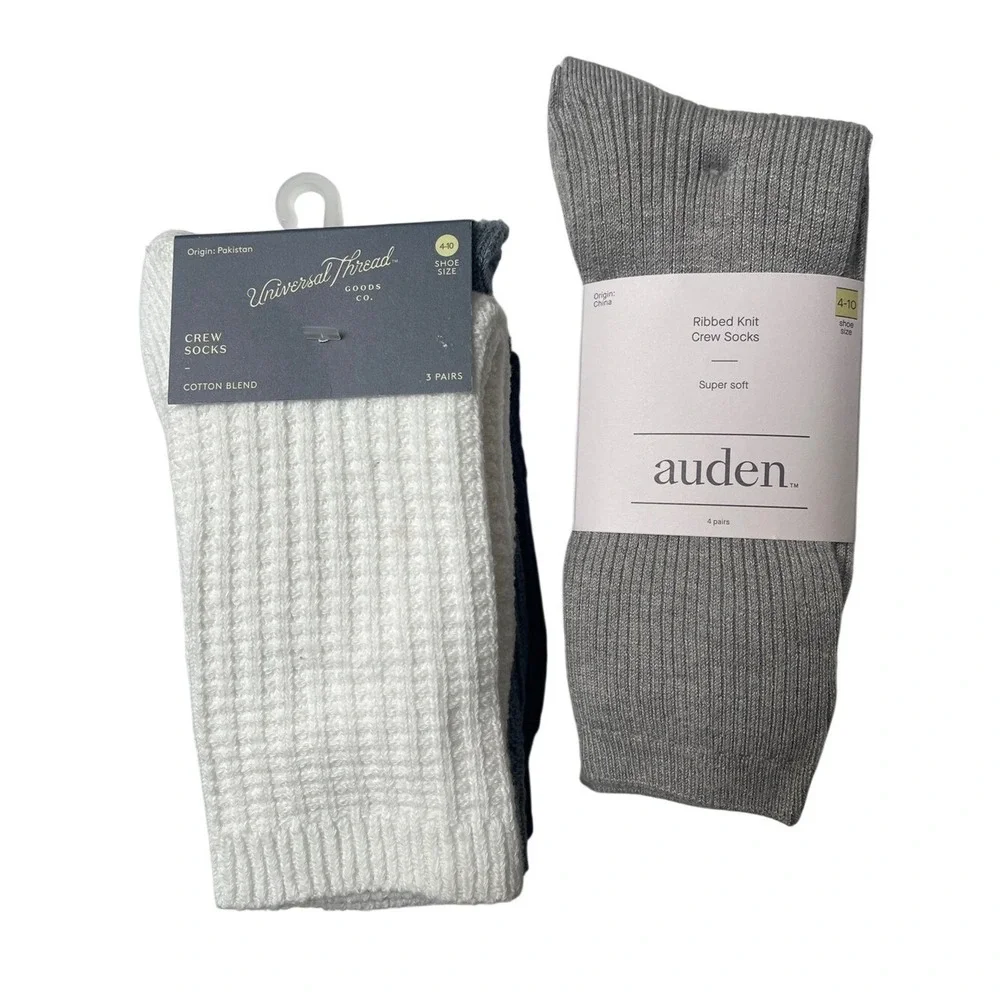 Universal Thread Auden Crew‎ Socks 7 pair NWT